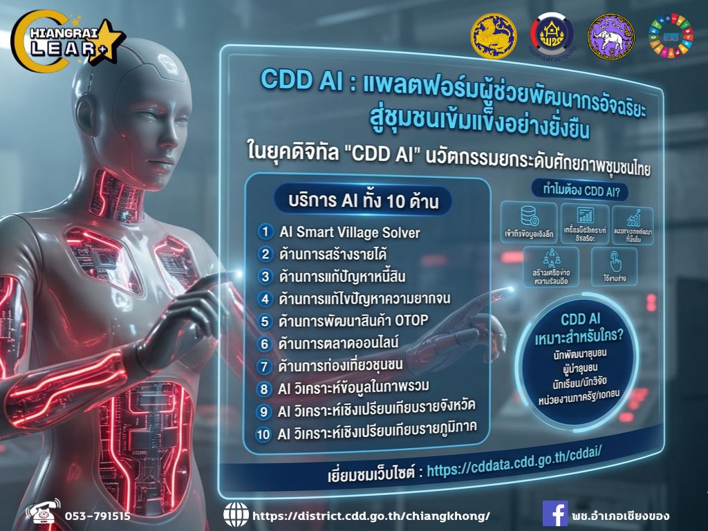  สำนักงานพัฒนาชุมชนอำเภอเชียงของ ร่วมประชาสัมพันธ์เชิญชวนใช้งาน “CDD AI”